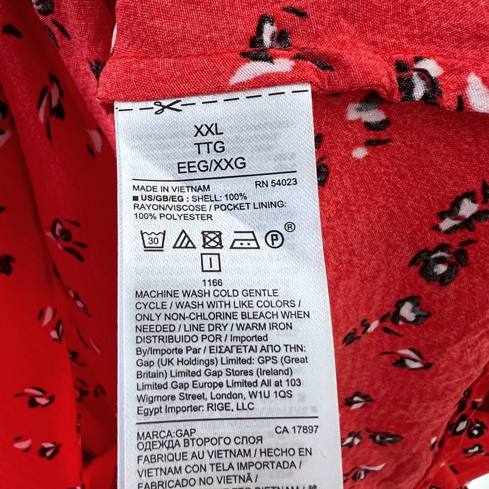 Gap size XXL Short Sleeve Midi Red Dress with Pockets - Picture 7 of 11